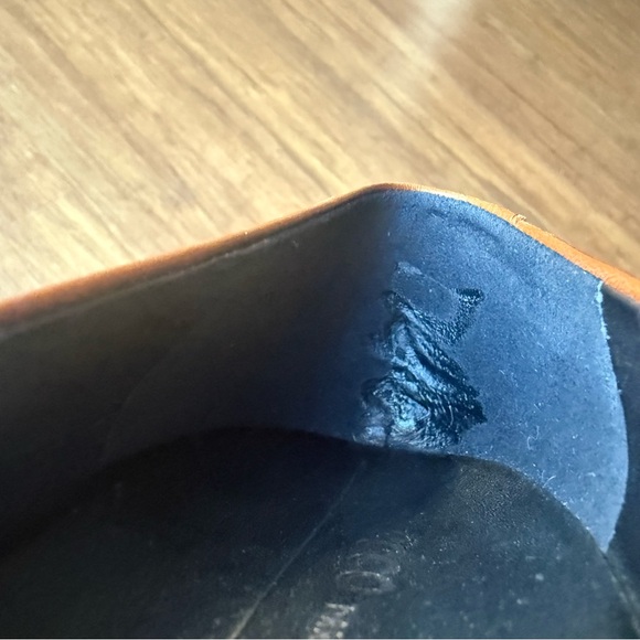 Ecco Heels Womens 38 US 7 Shape 55 Plateau Pump Amber Brown Leather Shoes Career - Picture 12 of 12